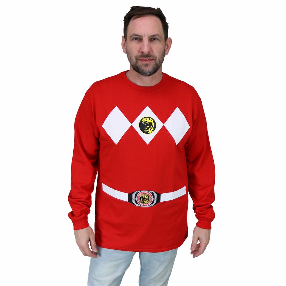 The Power Rangers Long Sleeve Costume T-shirt and Gloves