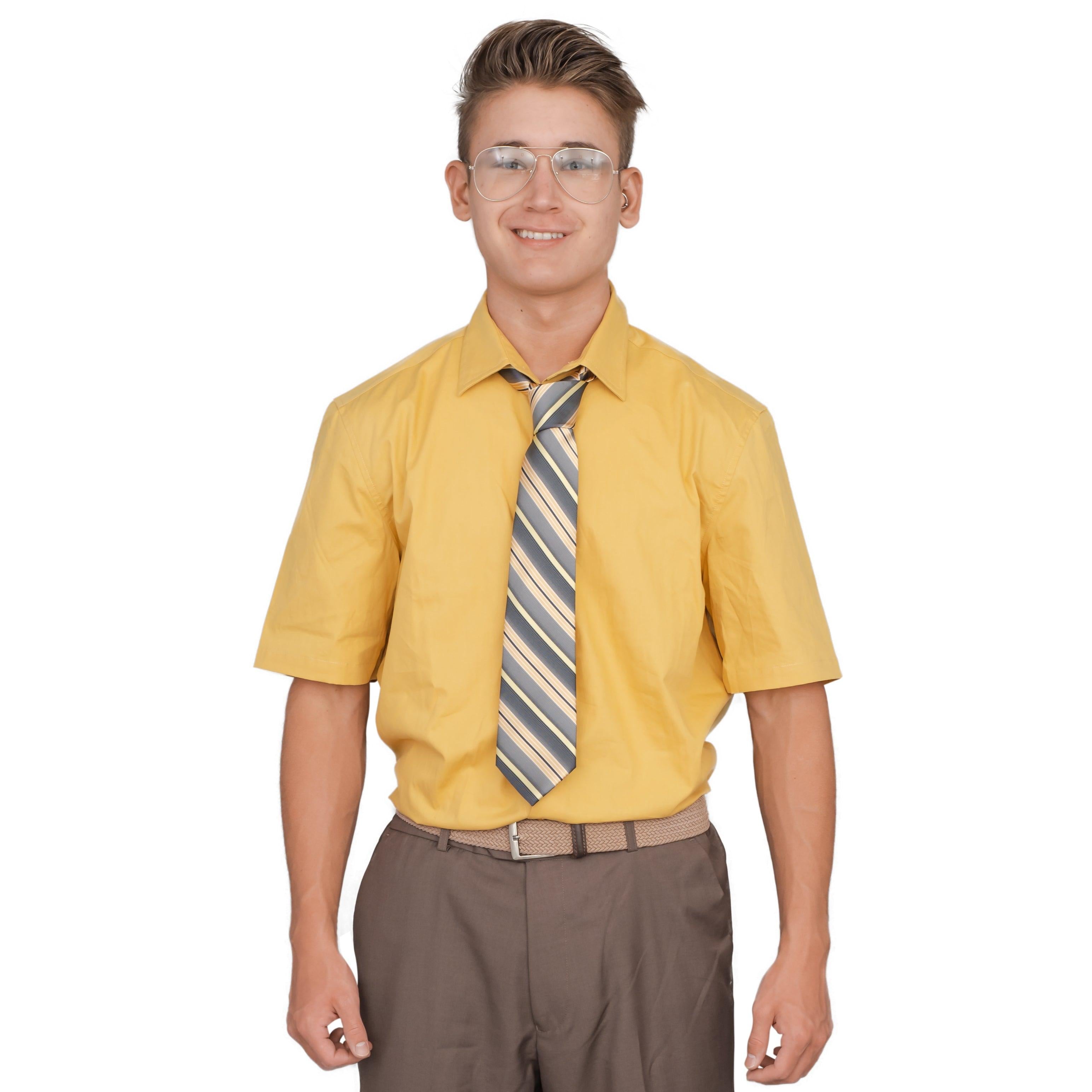 Adult Halloween Costume Office Schrute Short Sleeve T-Shirt and Tie - TVStoreOnline