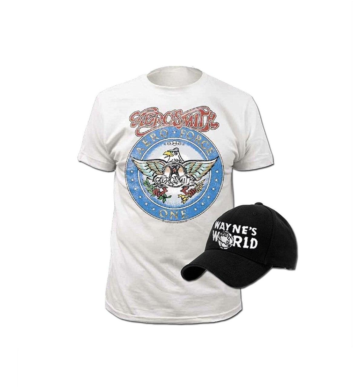 Adult Wayne's World T-shirt and Hat Costume Set-tvso