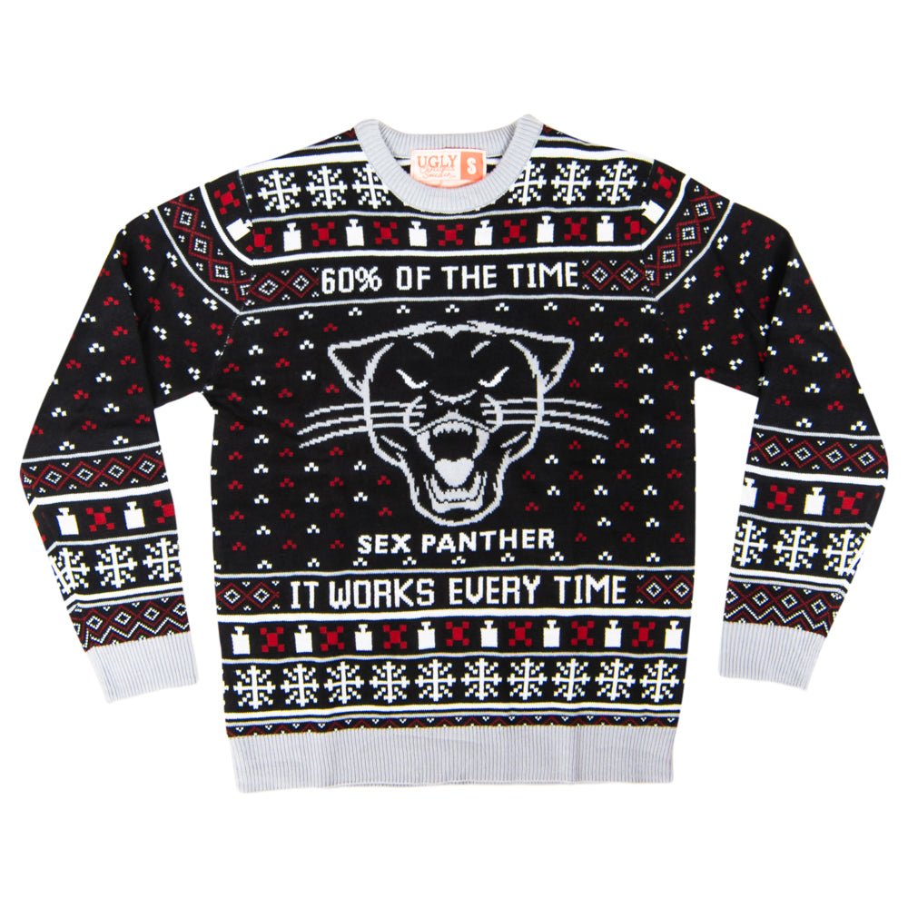 Anchorman Movie Panther Black Ugly Christmas Sweater - TVStoreOnline