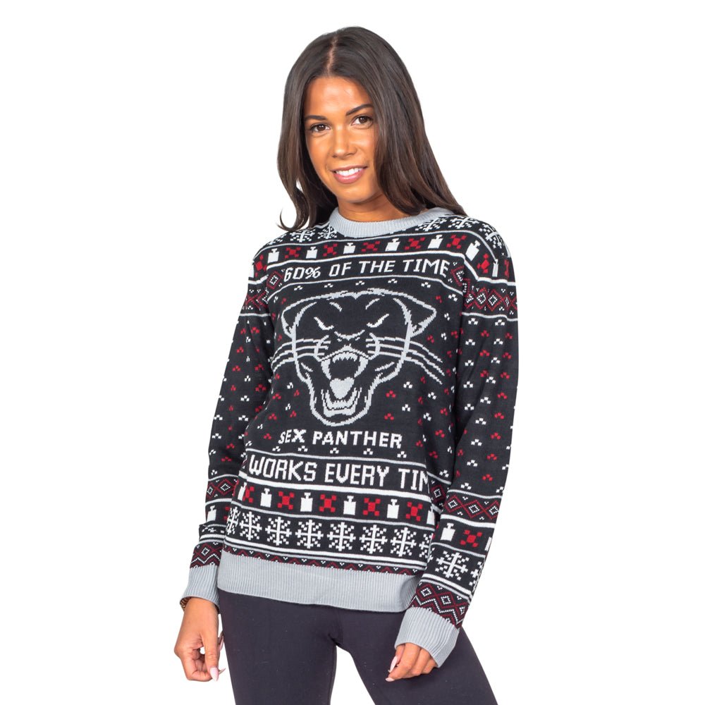 Anchorman Movie Panther Black Ugly Christmas Sweater - TVStoreOnline