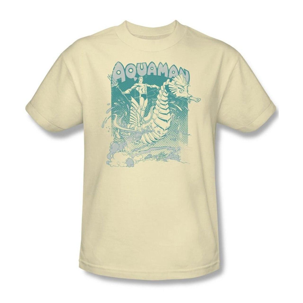 Aquaman Catch a Wave Vintage Cream T-shirt-tvso