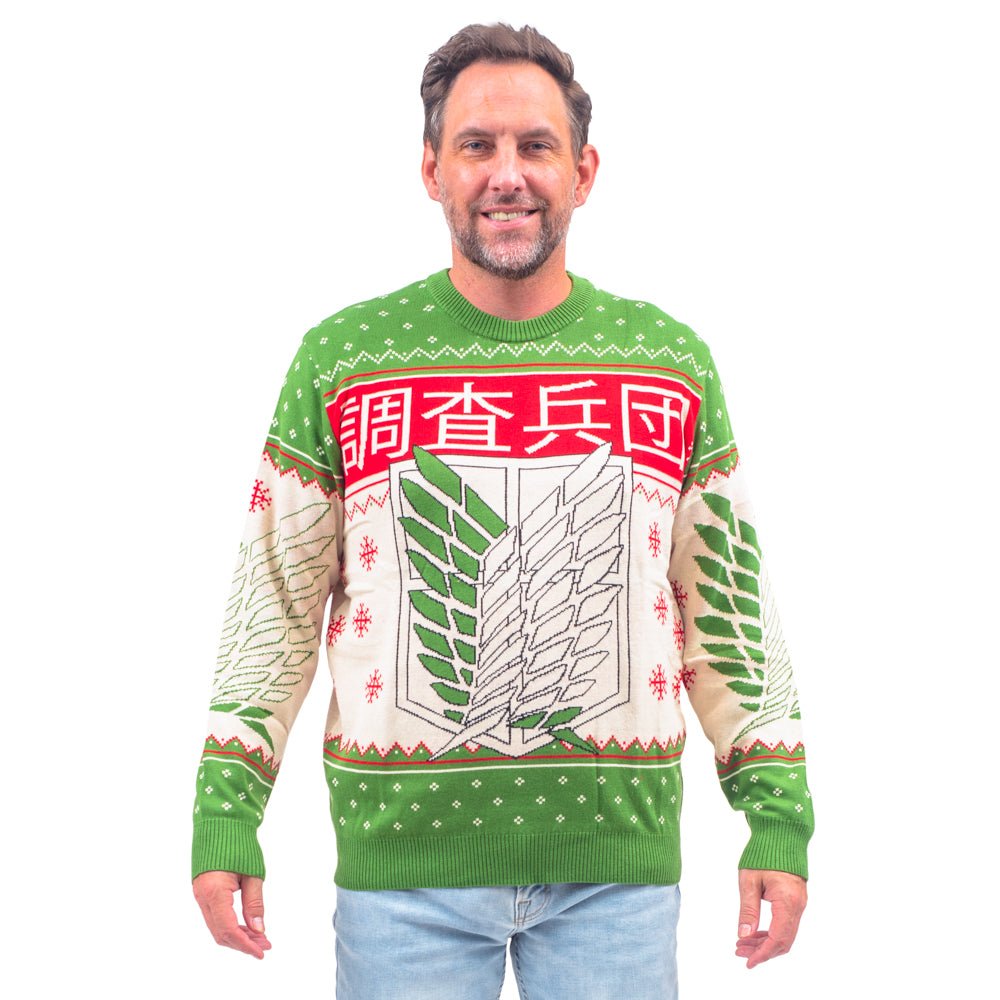 Attack on Titan 4 Kanji and Swords Ugly Christmas Sweater - TVStoreOnline