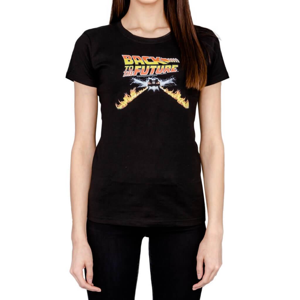 Back to the Future Flames Juniors T-shirt-tvso