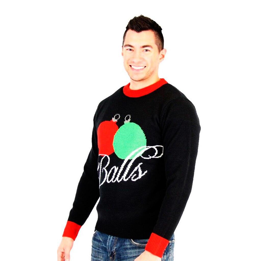 Balls Holiday Ornaments Tacky Ugly Christmas Xmas Sweater-tvso