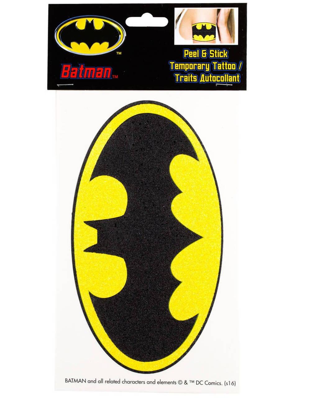 Batman Glittery Logo Peel and Stick Temporary Arm Tattoo - TVStoreOnline