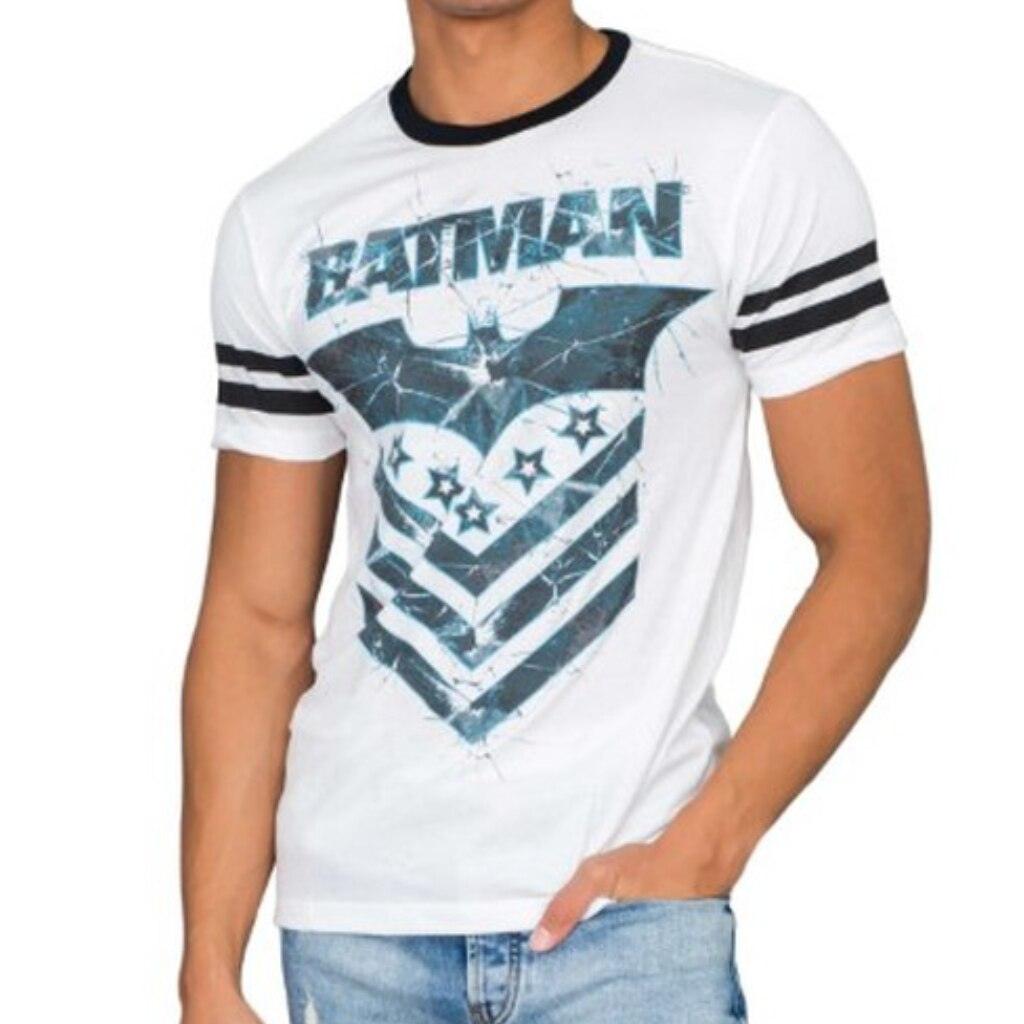 Batman The Dark Knight Arrow Logo White Mens T-Shirt-tvso
