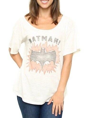 Batman! Vintage Inspired Slub Heartbreaker Off The Shoulder T-shirt-tvso