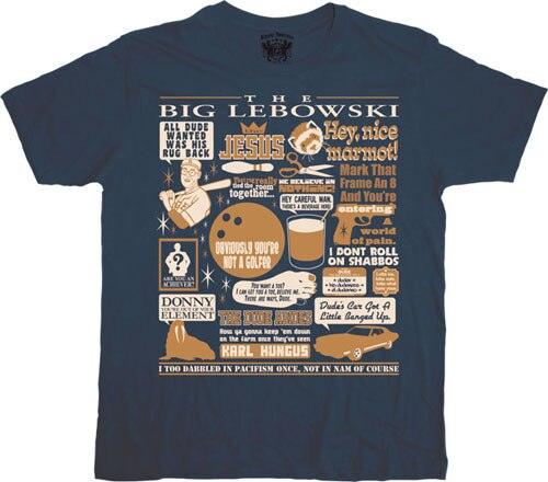 Big Lebowski Quote Mashup Navy T-shirt-tvso