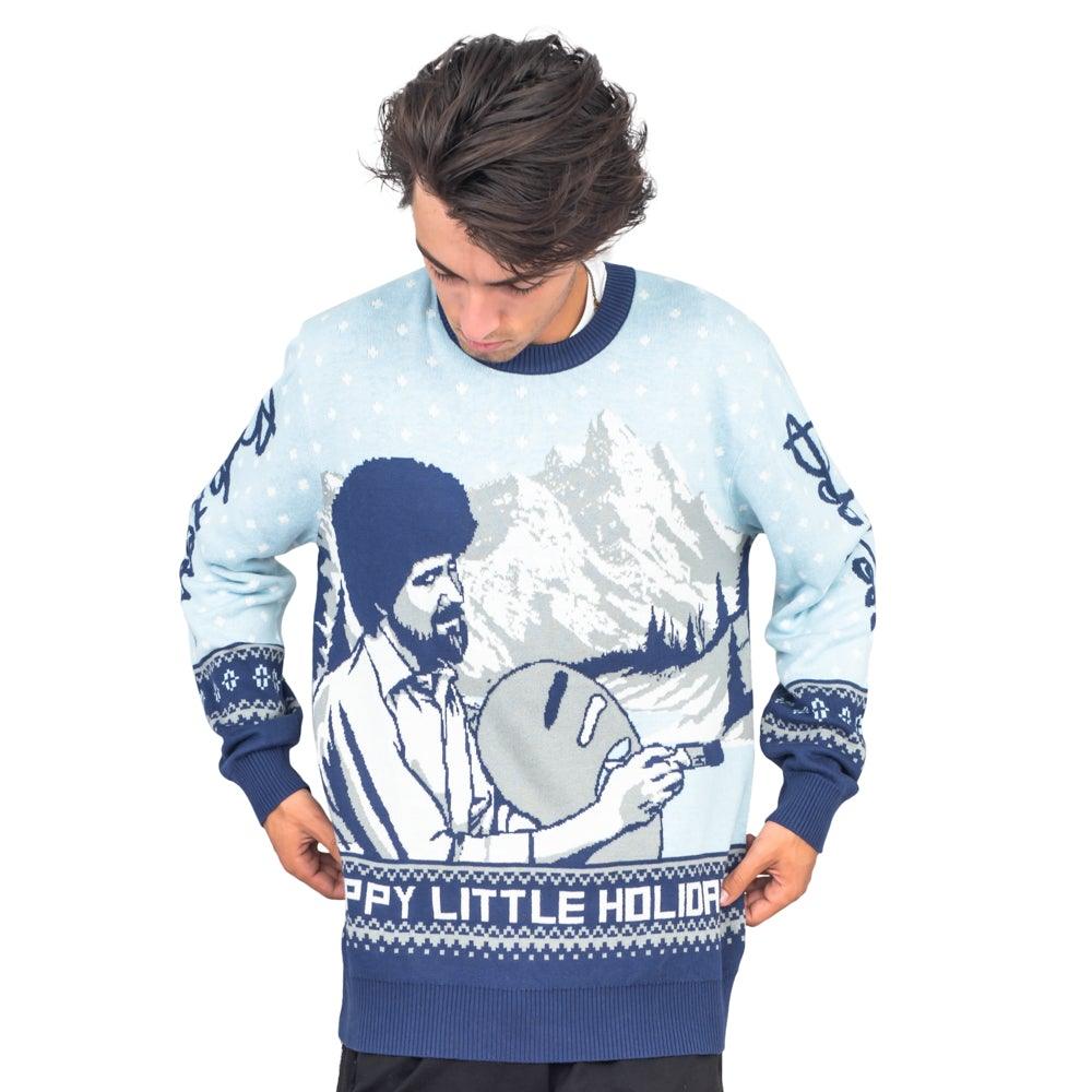 Bob Ross Happy Little Holidays Sweater - TVStoreOnline