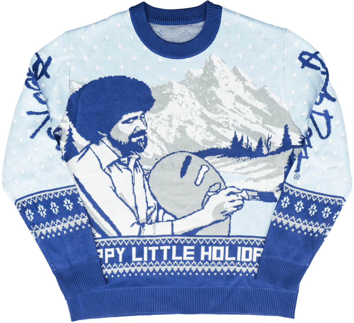 Bob Ross Happy Little Holidays Sweater - TVStoreOnline