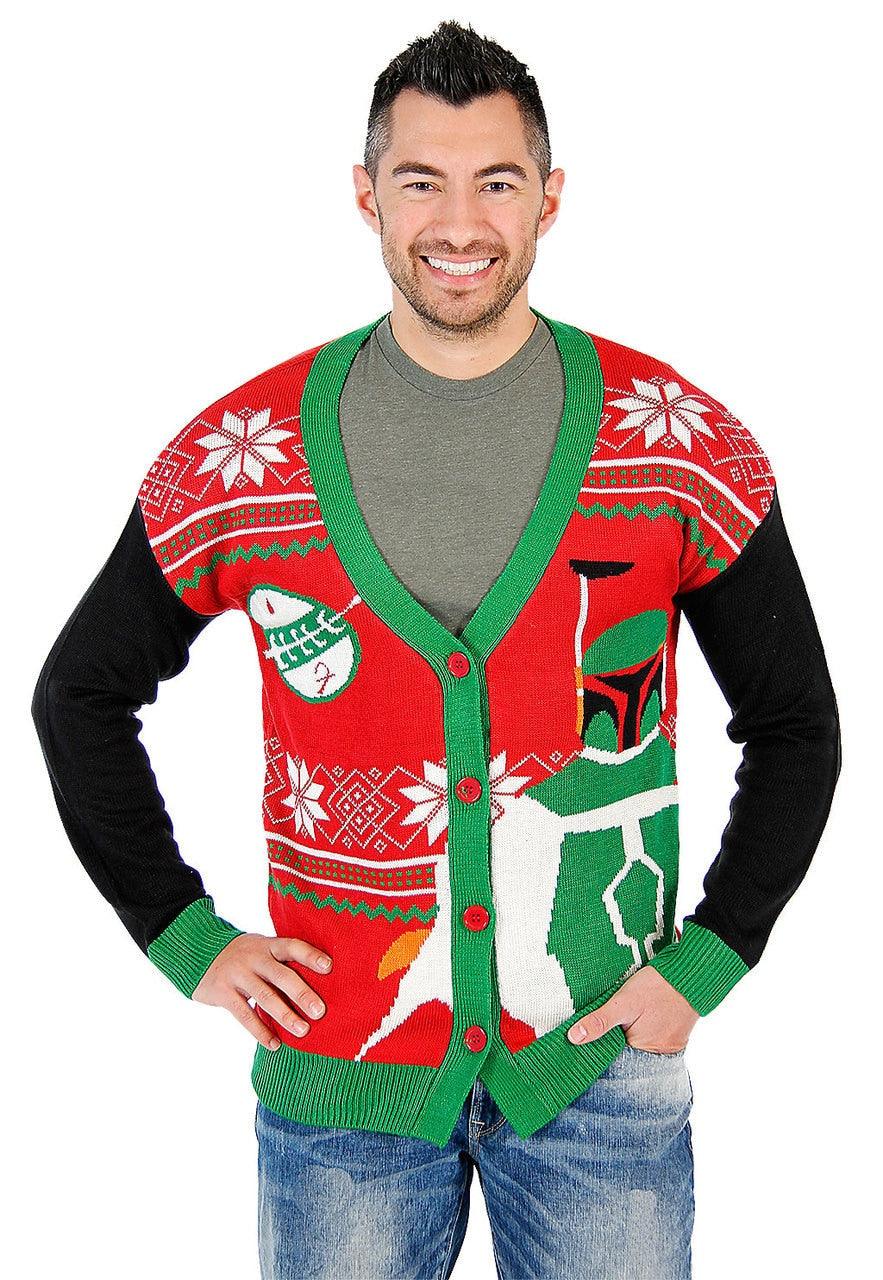 Boba Fett Ugly Christmas Cardigan Sweater-tvso