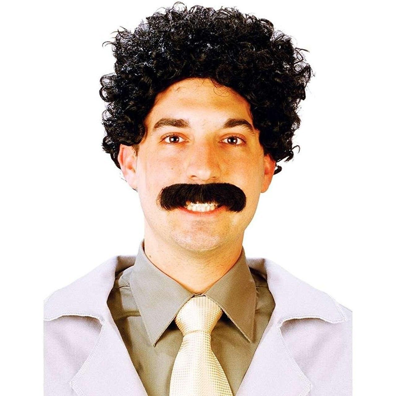 Borat Eurasian Traveler Wig and Moustache Set-tvso