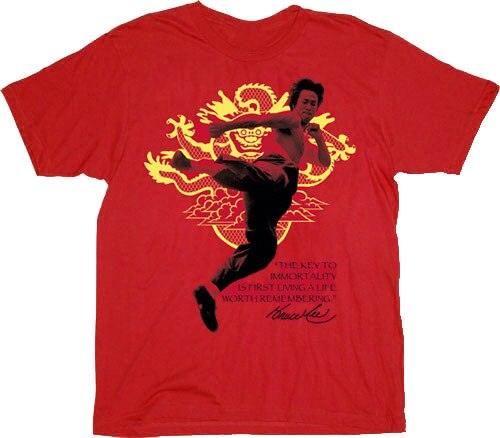 Bruce Lee Immortal Dragon Key T-shirt-tvso