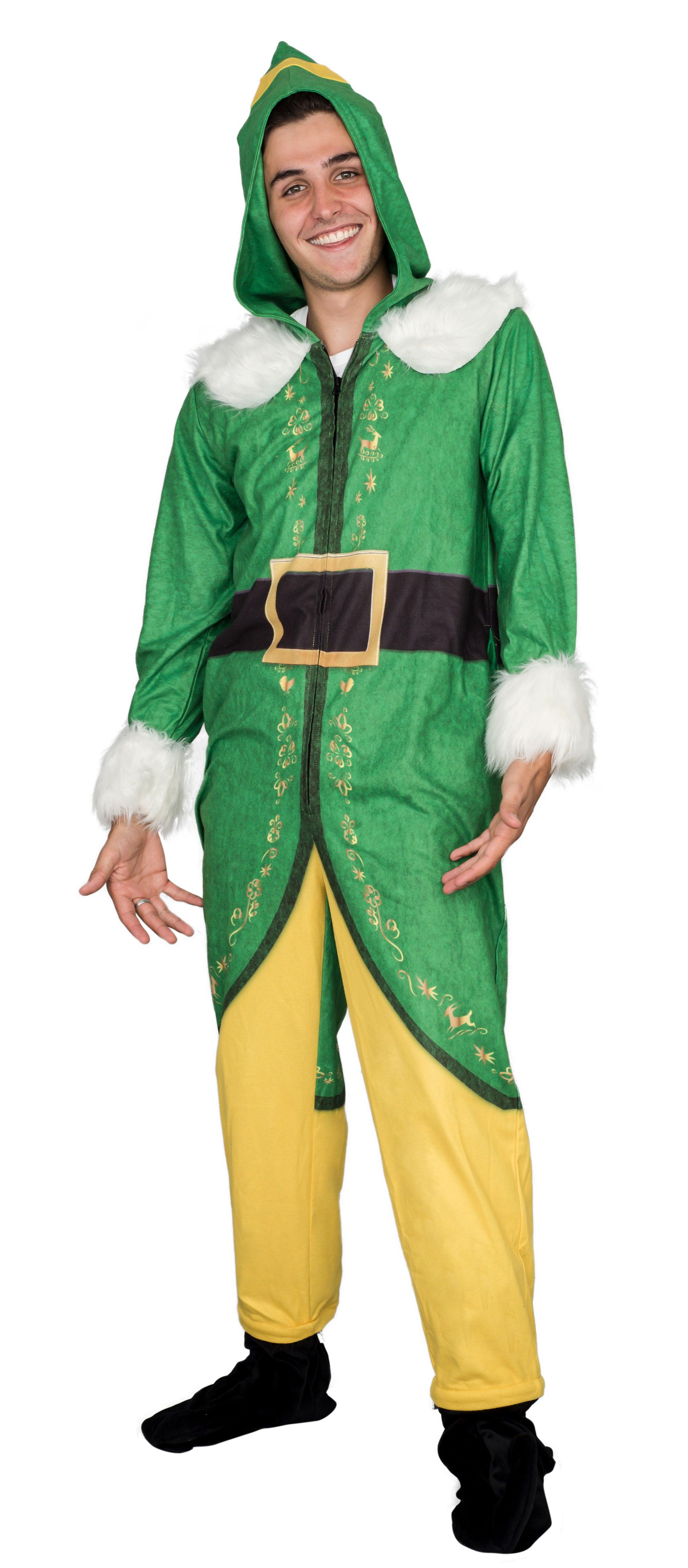 Buddy The Elf Costume Pajama Adult Union Suit - TVStoreOnline