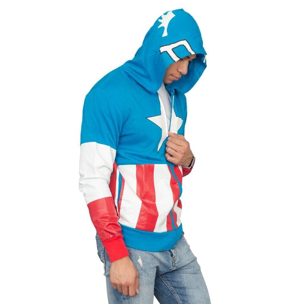Captain America Adult Hooded Sweatshirt Hoodie Jacket-tvso