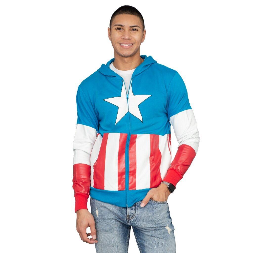 Captain America Adult Hooded Sweatshirt Hoodie Jacket-tvso