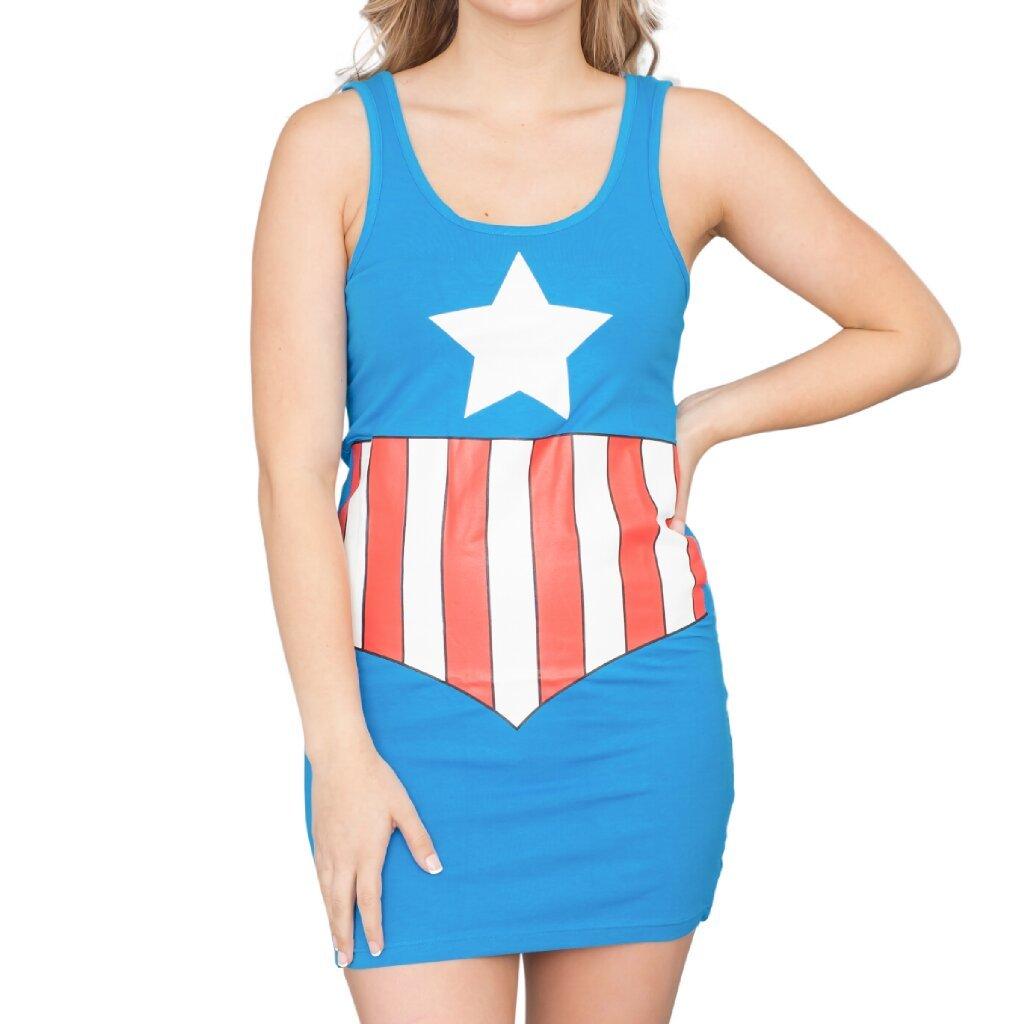 Captain America Blue Tunic Tank Dress-tvso