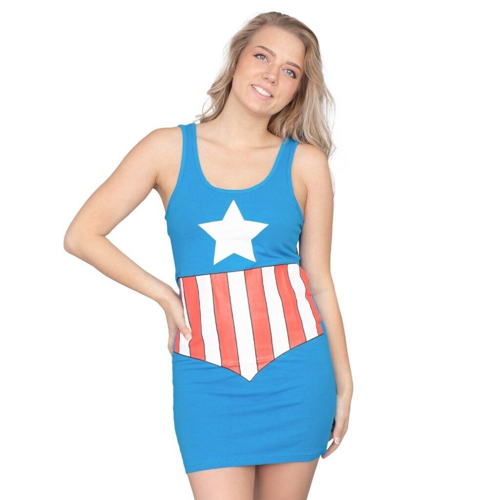 Captain America Blue Tunic Tank Dress-tvso