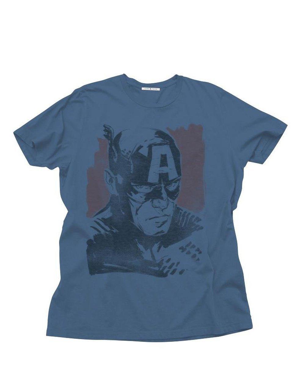 Captain America Distressed Face T-Shirt-tvso