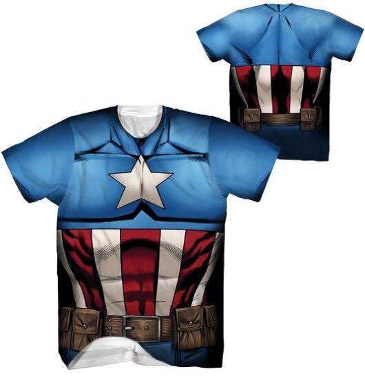Captain America Performance Athletic Sublimated T-Shirt-tvso