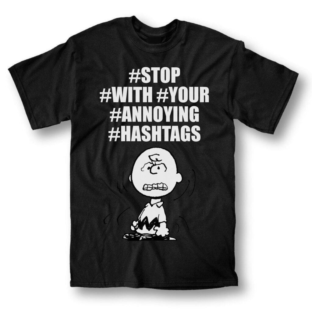 Charlie Brown #Hashtags T-Shirt Tee-tvso