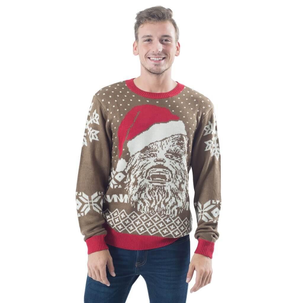 Chewbacca Big Face With Santa Hat Ugly Christmas Sweater-tvso