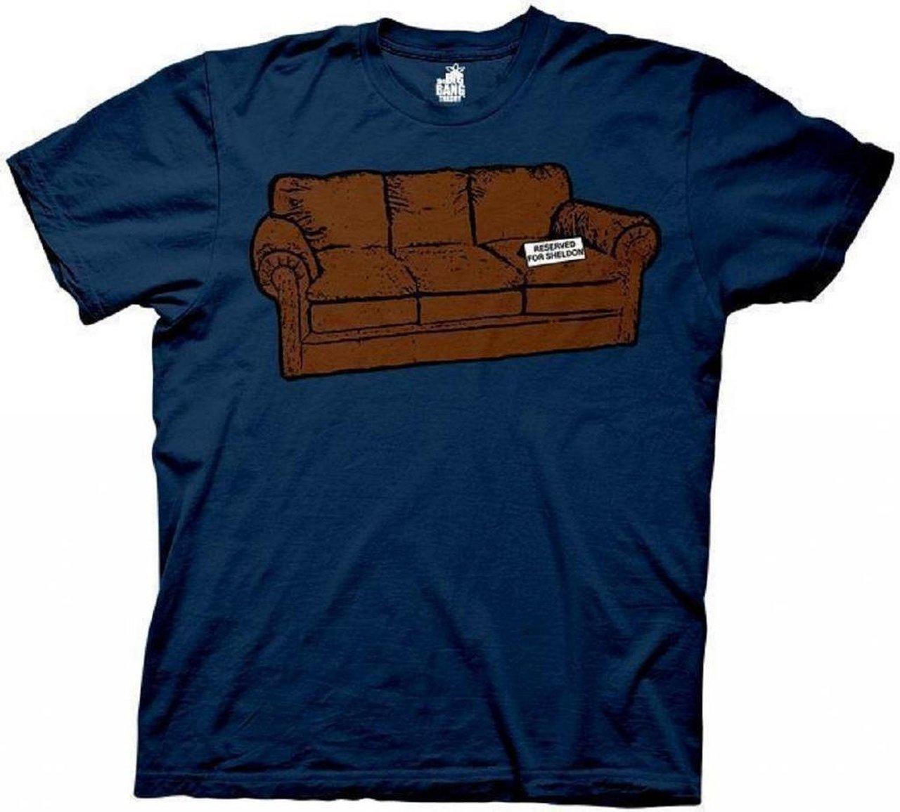 Couch Reserved For Sheldon Navy Adult T-shirt-tvso