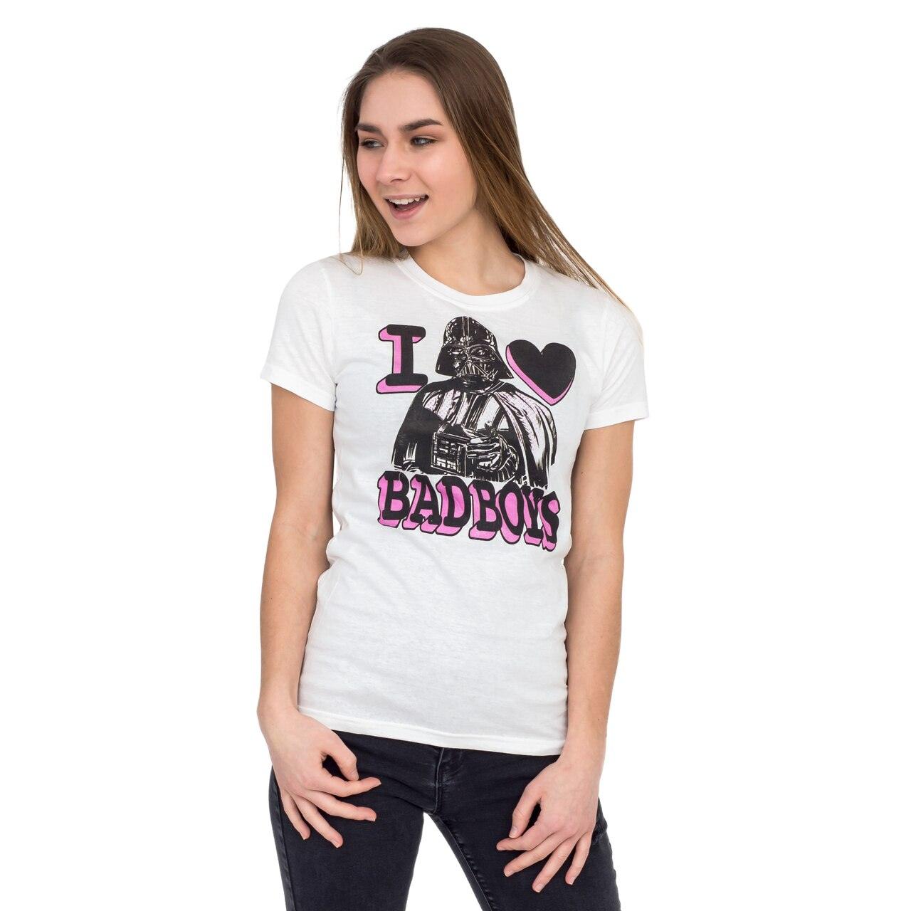 Darth Vader Pink and Black Print I Heart Bad Boys T-shirt-tvso