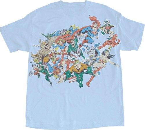 DC Comics Superheros Distressed T-shirt-tvso