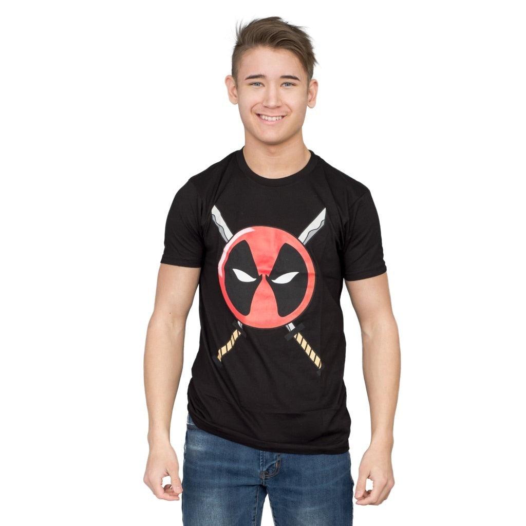 Deadpool Icon Logo and Swords T-shirt-tvso