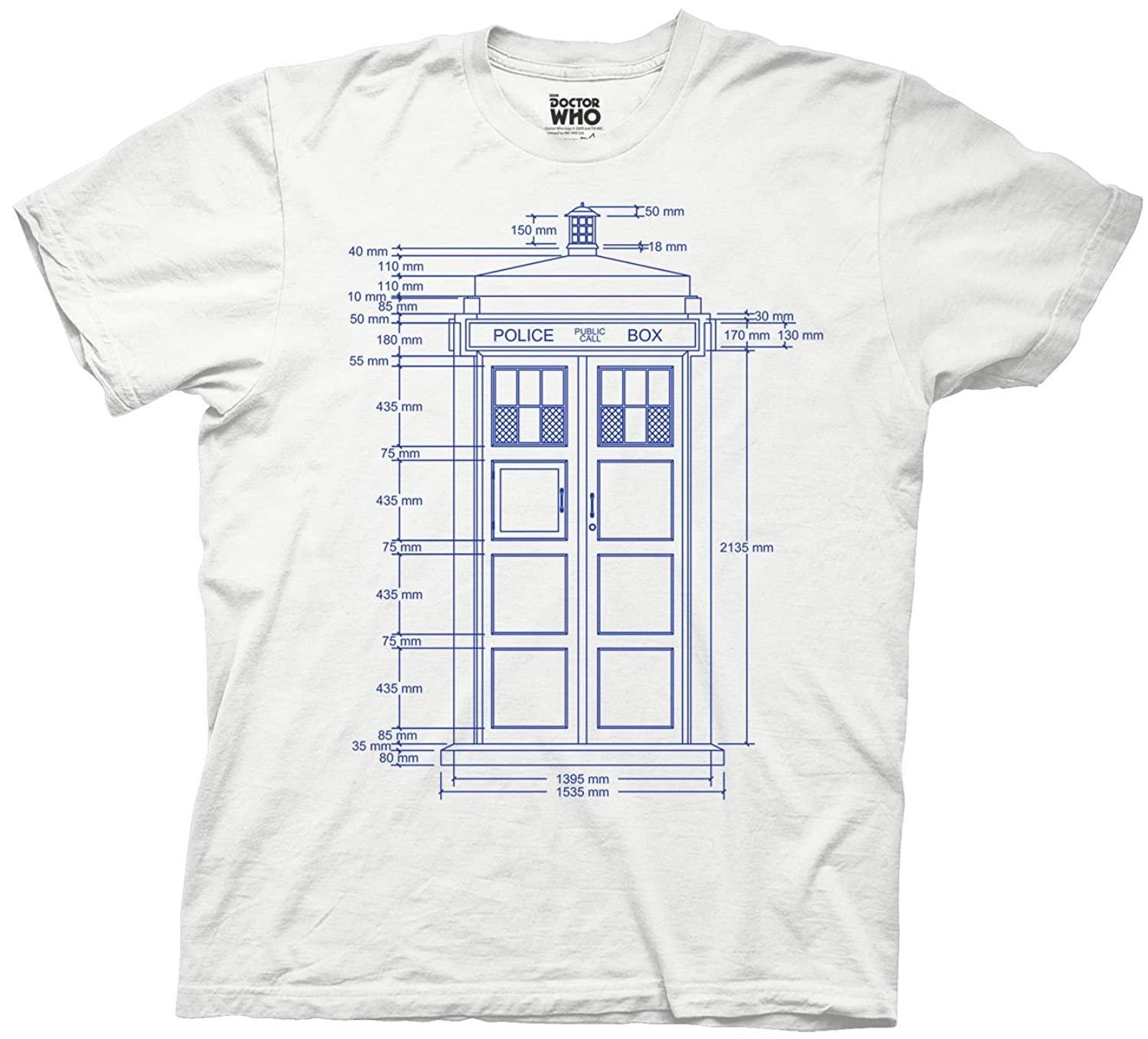 Doctor Who Police Box Tardis Blueprint T-shirt - TVStoreOnline
