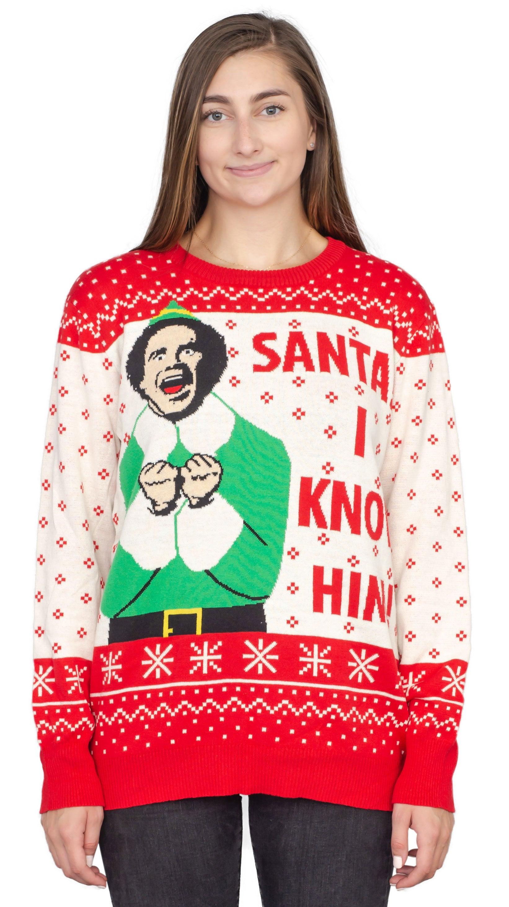 Elf Buddy Santa I Know Him Ugly Christmas Sweater - TVStoreOnline