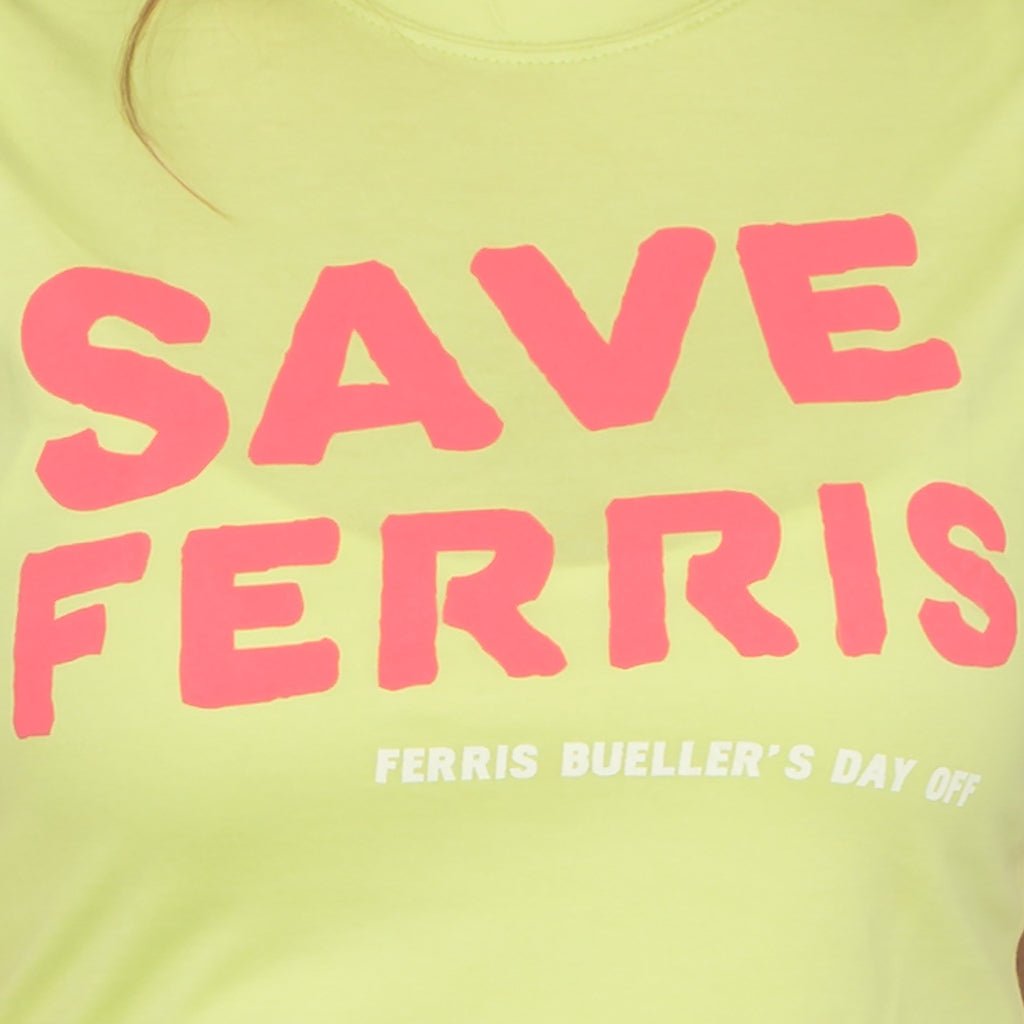 Ferris Bueller's Day Off Save Ferris Juniors Logo Green T-shirt - TVStoreOnline
