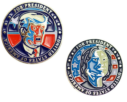 2016 Trump Clinton For President Flip Coin
