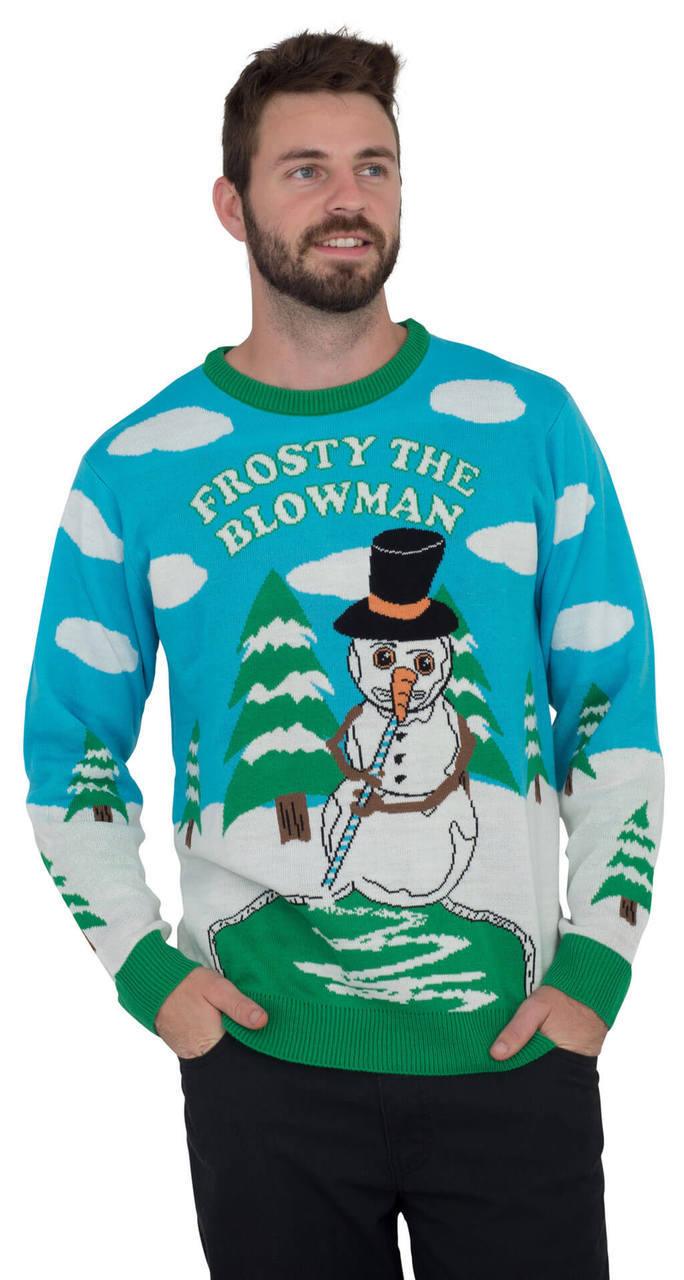 Frosty the Blowman Snowman Ugly Christmas Sweater-tvso