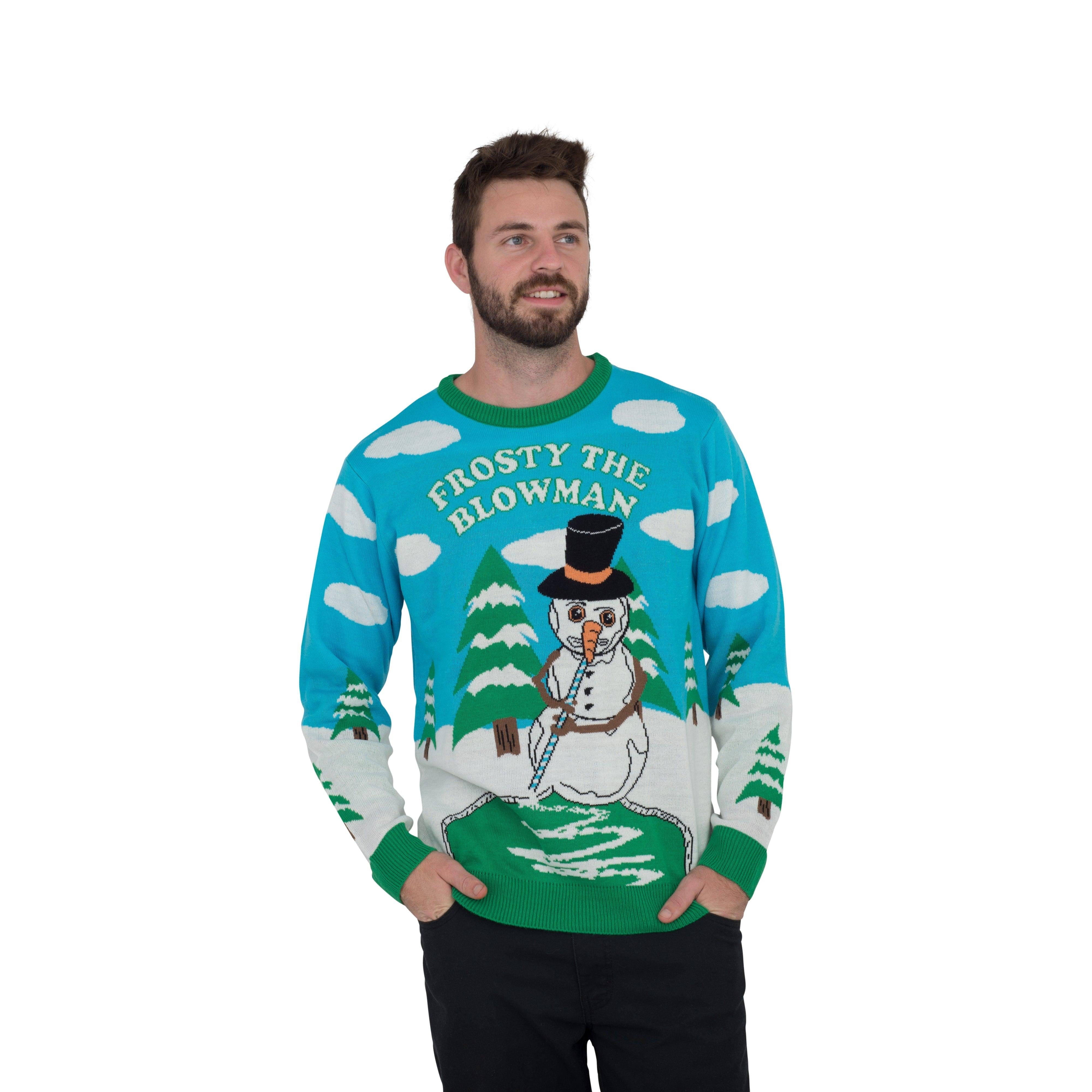 Frosty the Blowman Snowman Ugly Christmas Sweater - TVStoreOnline