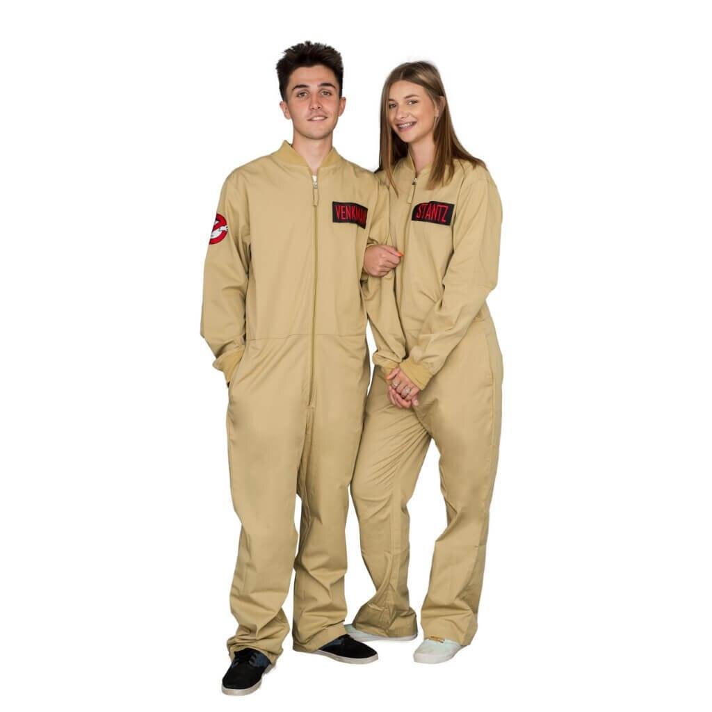 Ghostbusters Zip up Jumpsuit with 4 Attachable Patches-tvso
