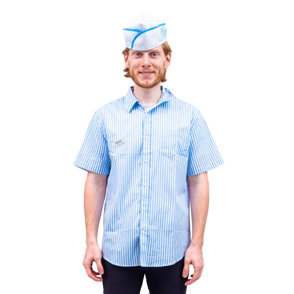 Good Burger Button Up Shirt Hat and Name Tag Halloween Costume Cosplay - TVStoreOnline