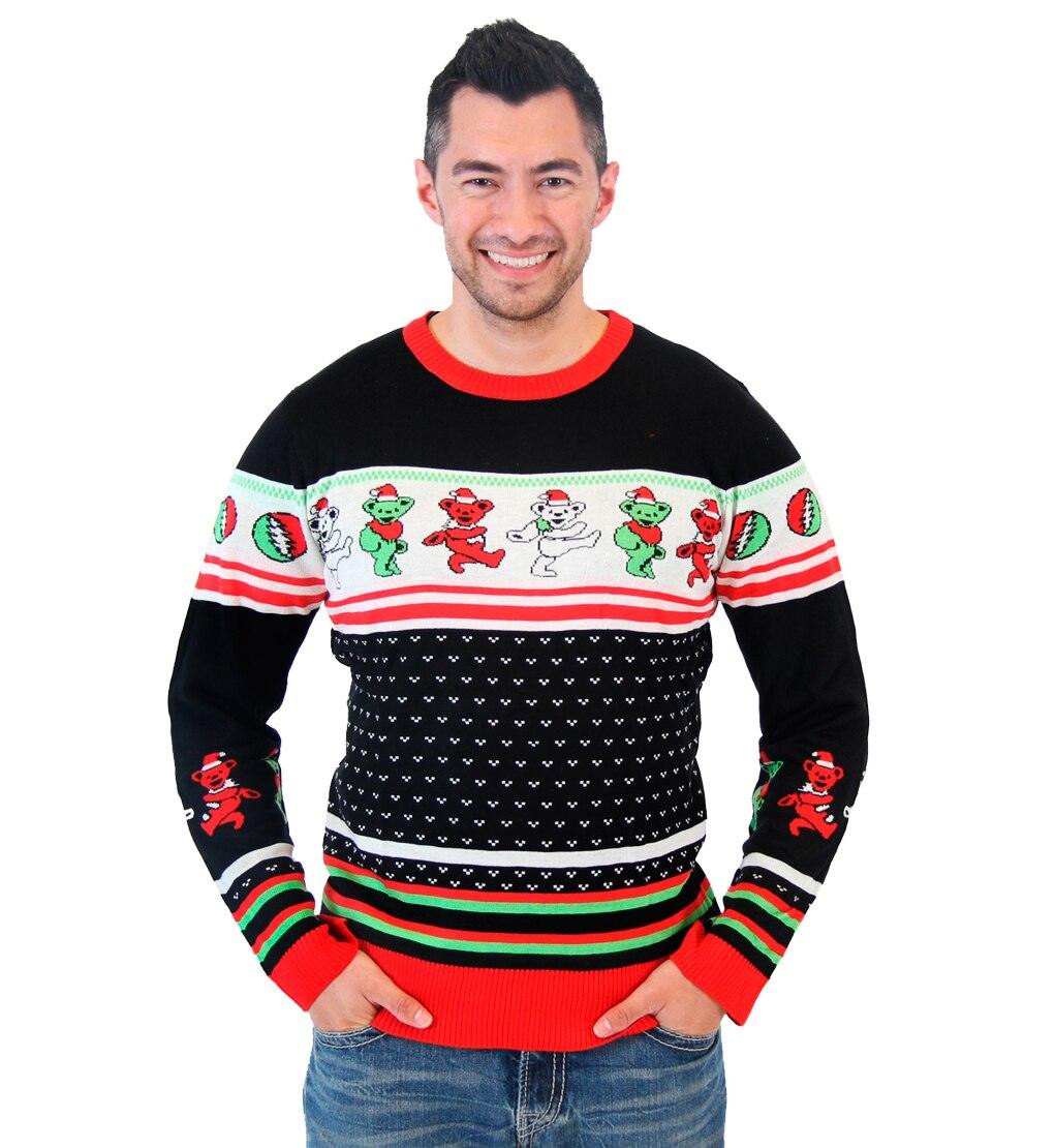 Grateful Dead Dancing Bears Ugly Christmas Sweater-tvso