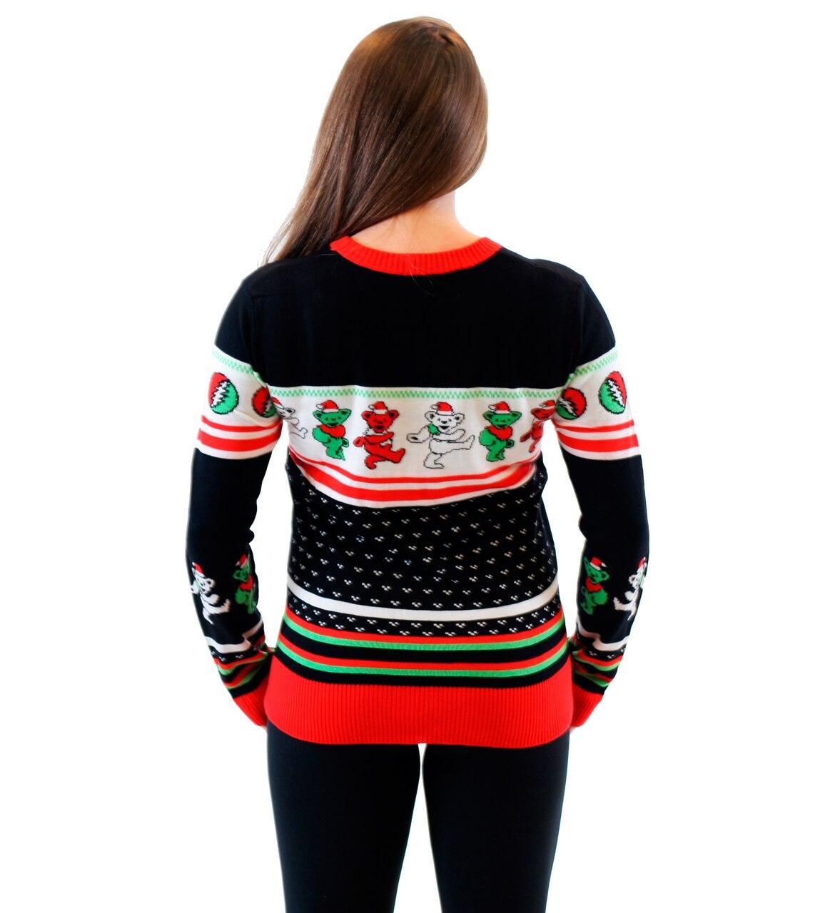 Grateful Dead Dancing Bears Ugly Christmas Sweater-tvso