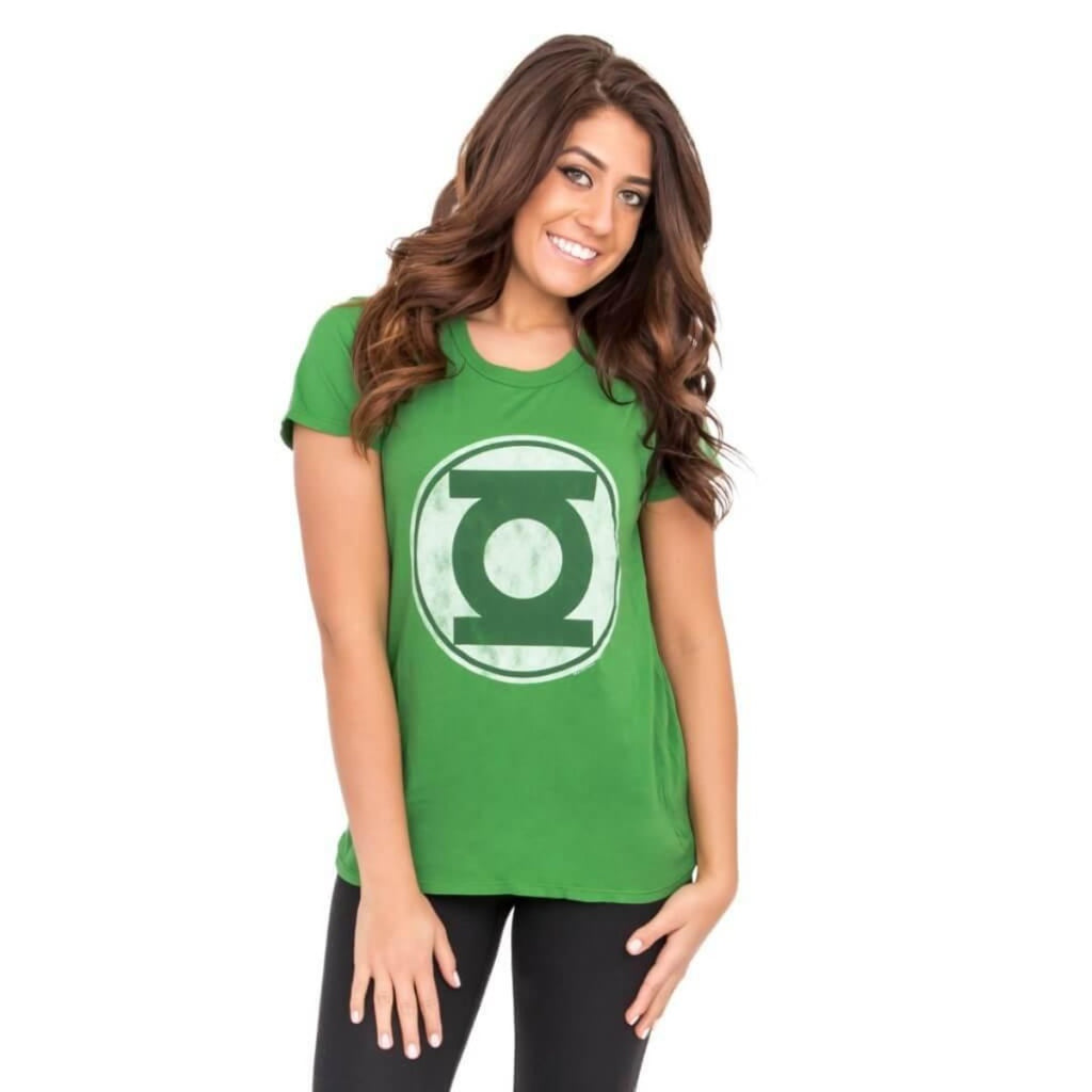 Green Lantern Distressed Logo Juniors T-shirt-tvso