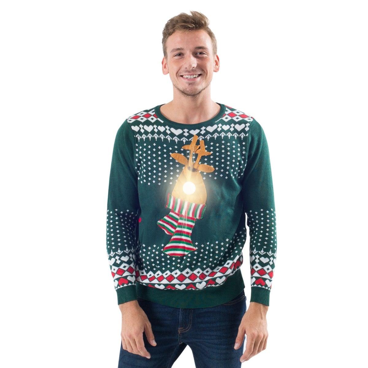 Green Reindeer Ugly Christmas Sweater 3