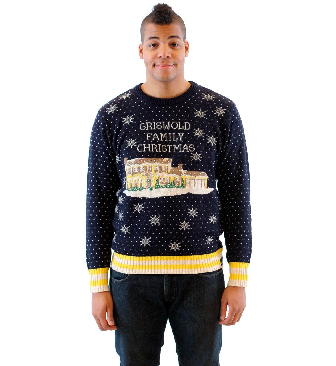 National Lampoon's Vacation Griswold Family Christmas Ligh Up House Adult Dark Ugly Sweater - Ugly Christmas Sweaters - | TV Store Online