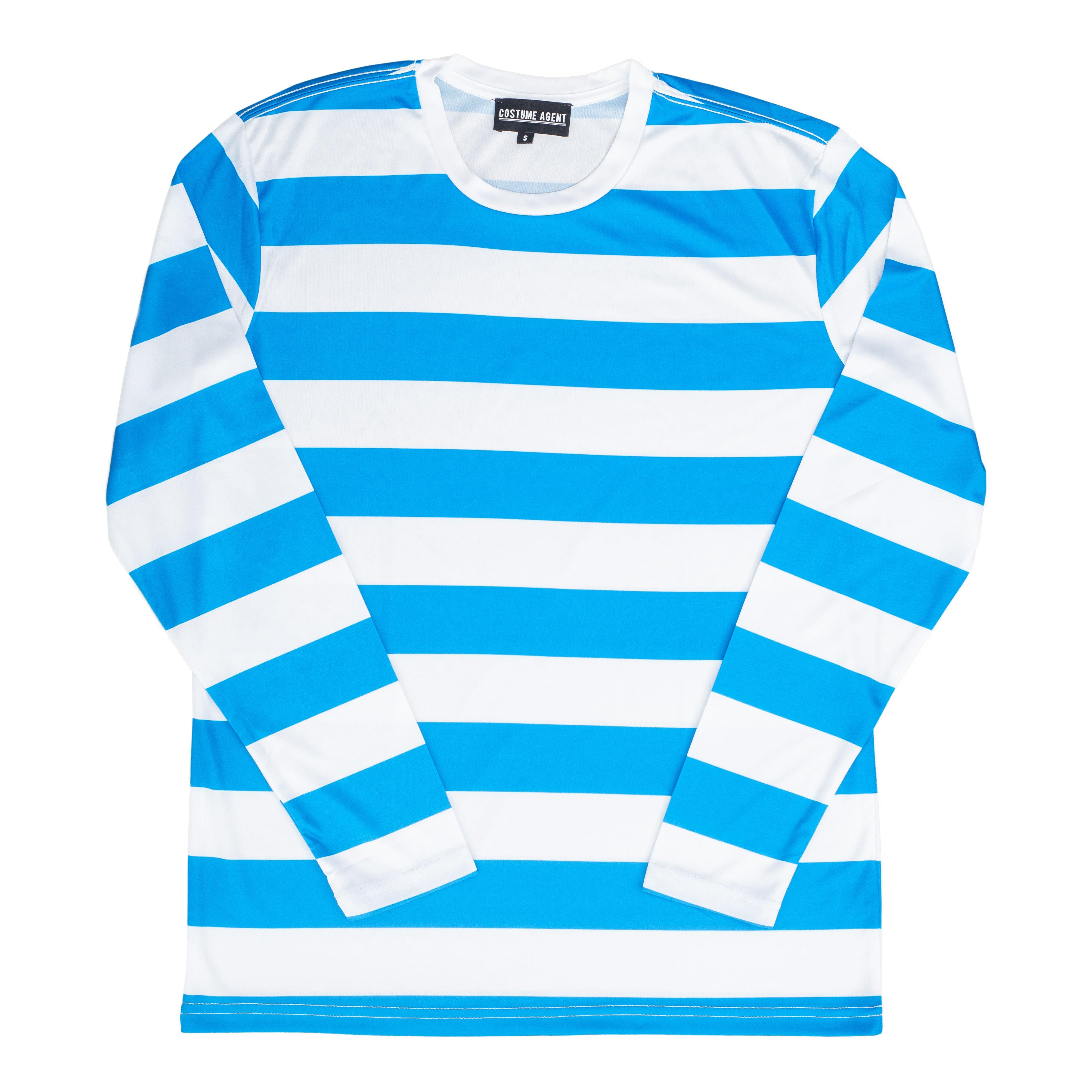 Halloween Costume Waldo Robber Striped Long Sleeve Shirt - TVStoreOnline