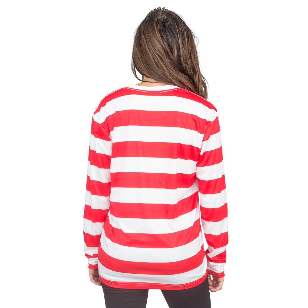 Halloween Costume Waldo Robber Striped Long Sleeve Shirt - TVStoreOnline
