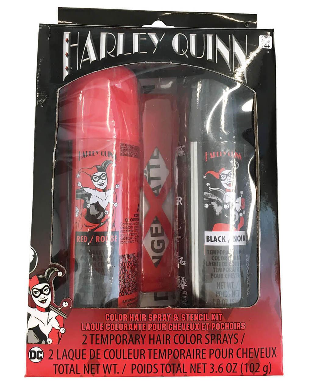 Harley Quinn Red and Black Hair Spray Kit-tvso