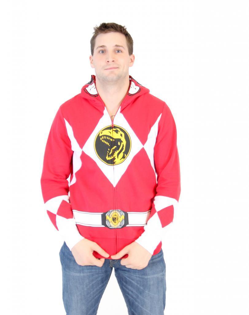 I Am Red Ranger Full Zip Costume Hoodie Sweatshirt-tvso