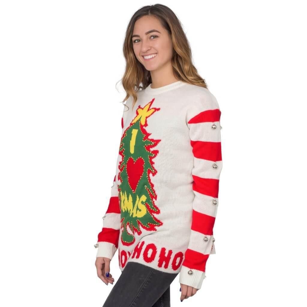I Love Xmas Light Up and Bells Christmas Sweater - TVStoreOnline