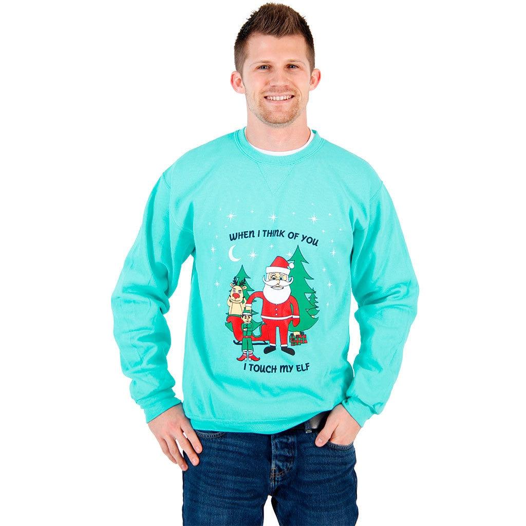I Touch My Elf Ugly Christmas Sweatshirt-tvso